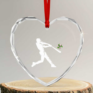 St Patricks Day Baseball Batter Heart Crystal Glass Ornament Irish Sports Gift TS12 Transparent Glass 3'' Heart Print Your Wear
