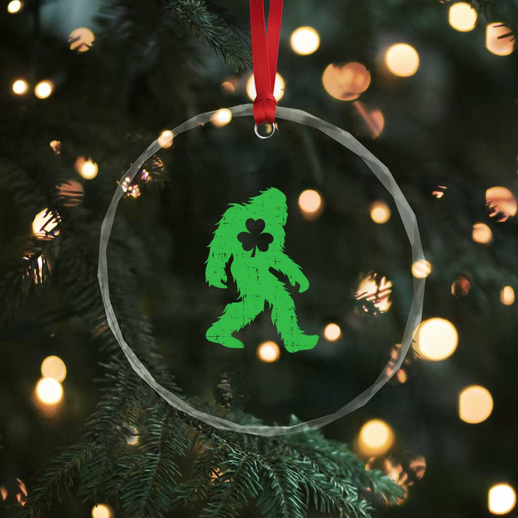 St Patricks Day Bigfoot Crystal Glass Ornament Sasquatch Lucky Shamrock TS02 Print Your Wear