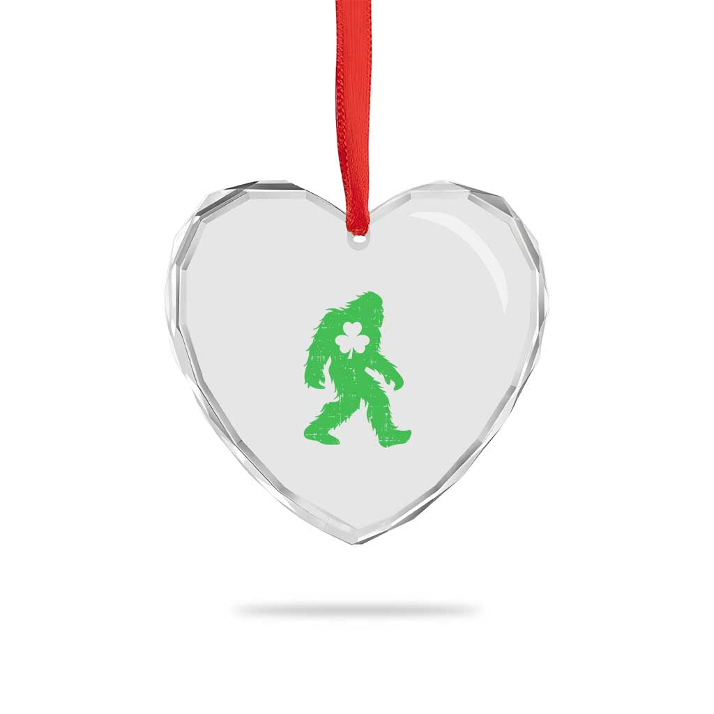 St Patricks Day Bigfoot Heart Crystal Glass Ornament Sasquatch Lucky Shamrock TS02 Print Your Wear