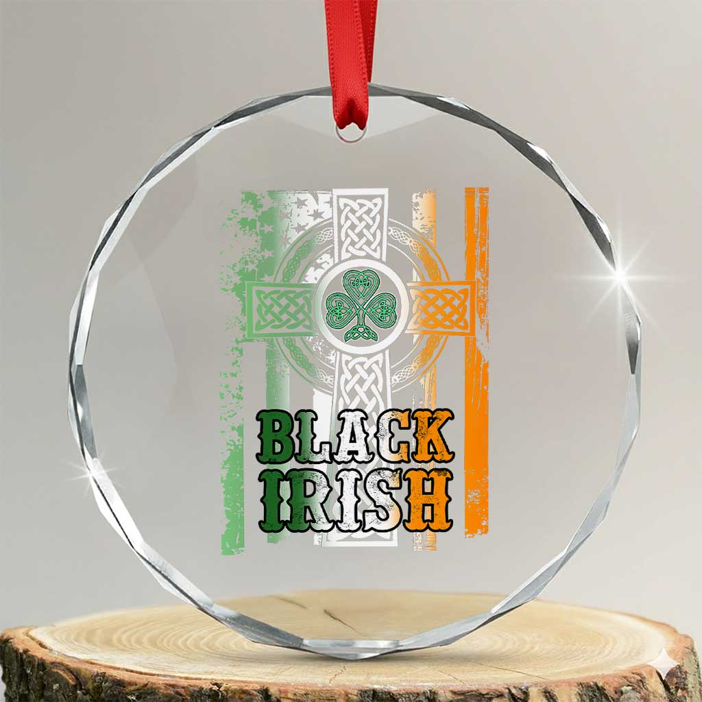 St Patrick's Day Black Irish Crystal Glass Ornament Vintage American Flag Celtic Cross TS11 Transparent Glass 3'' Circle Print Your Wear