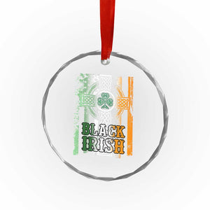 St Patrick's Day Black Irish Crystal Glass Ornament Vintage American Flag Celtic Cross TS11 Print Your Wear