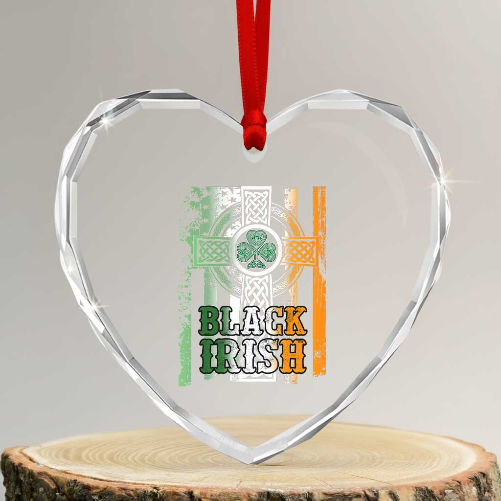 St Patrick's Day Black Irish Heart Crystal Glass Ornament Vintage American Flag Celtic Cross TS11 Transparent Glass 3'' Heart Print Your Wear