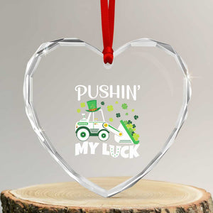 St Patricks Day Boys Truck Heart Crystal Glass Ornament Pushing My Luck Tractor Toy Lover TS02 Transparent Glass 3'' Heart Print Your Wear