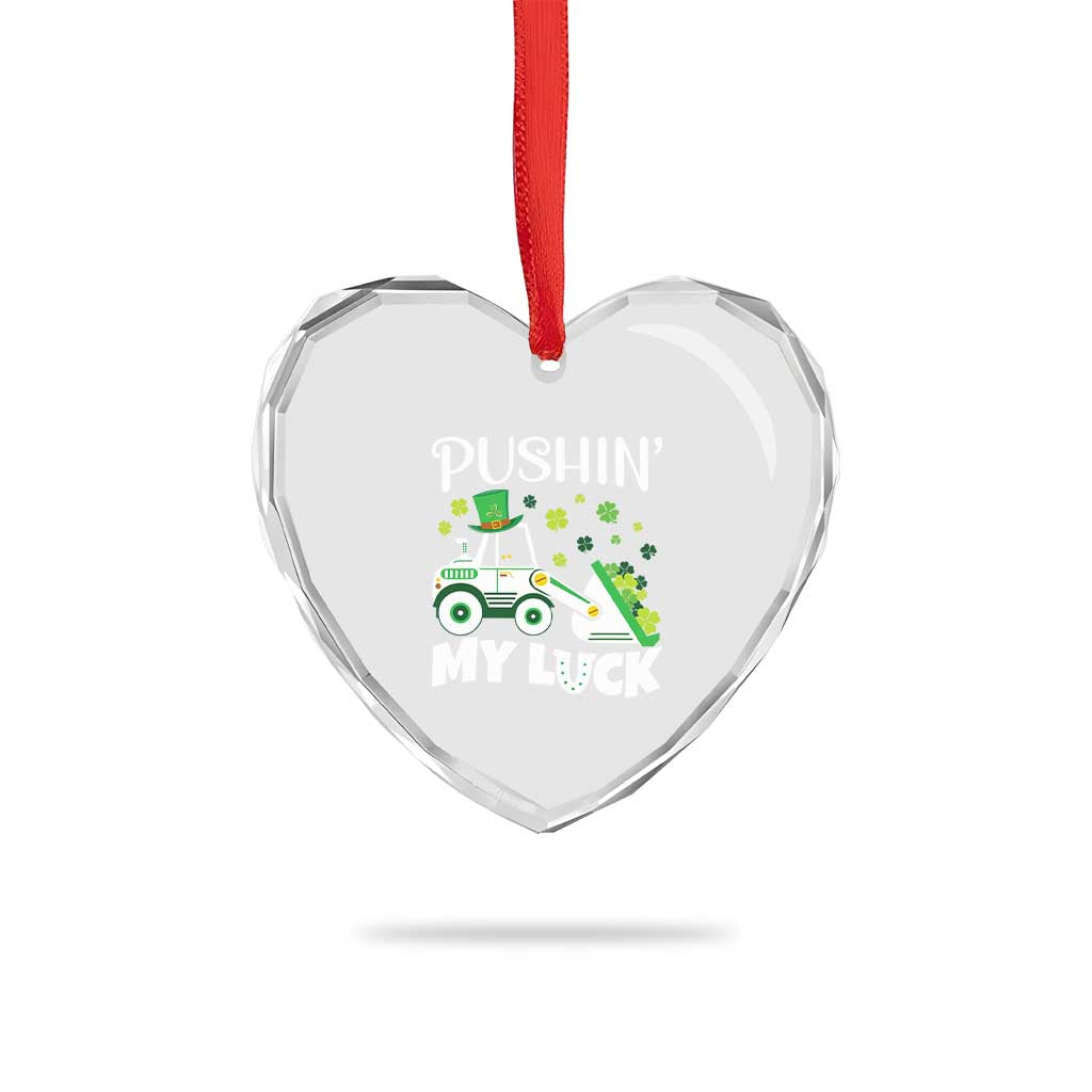 St Patricks Day Boys Truck Heart Crystal Glass Ornament Pushing My Luck Tractor Toy Lover TS02 Print Your Wear