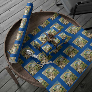 St Patricks Day Cat Selfie with Leprechaun Wrapping Paper Roll TS11 Blue Print Your Wear