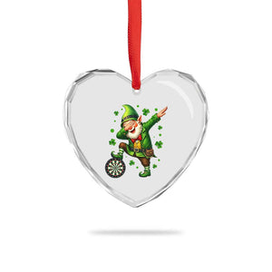 St Patricks Day Cheerful Gnome Dabbing Heart Crystal Glass Ornament Darts Lover Gift TS12 Print Your Wear