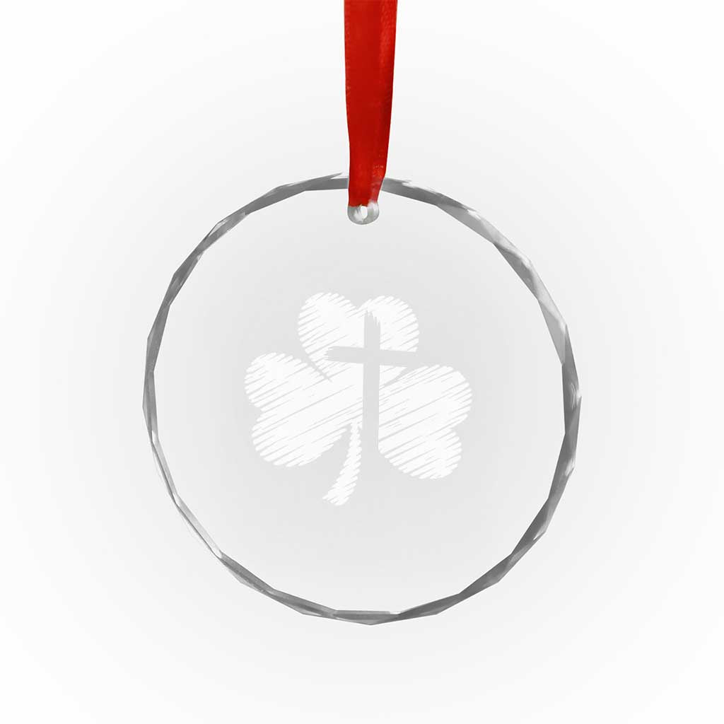 St Patricks Day Christian Religious Shamrock Cross Crystal Glass Ornament TS11 Print Your Wear