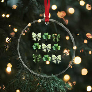 St Patricks Day Coquette Bow Crystal Glass Ornament Lucky Shamrock Aesthetic TS02 Print Your Wear