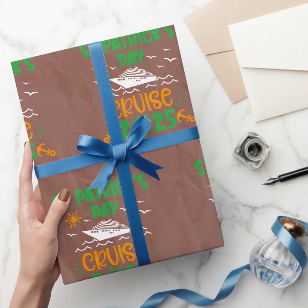 St Patricks Day Cruise Squad 2025 Matching Family Wrapping Paper Roll TS02 Mocha Print Your Wear