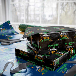 St Patricks Day Cruise Squad 2025 Matching Family Wrapping Paper Roll TS02 Black Print Your Wear