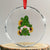 St Patrick's Day Cute Gnomes Crystal Glass Ornament Holding Shamrock Sunflower - Print Your Wear