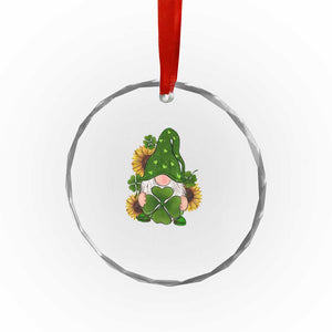 St Patrick's Day Cute Gnomes Crystal Glass Ornament Holding Shamrock Sunflower TS02 Print Your Wear