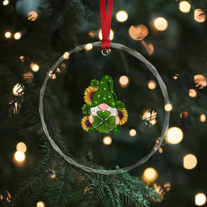 St Patrick's Day Cute Gnomes Crystal Glass Ornament Holding Shamrock Sunflower TS02 Print Your Wear