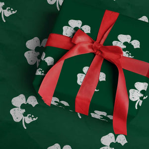 St Patricks Day Dinosaur Rex Wrapping Paper Roll Dino in Lucky Shamrock TS02 Green Print Your Wear