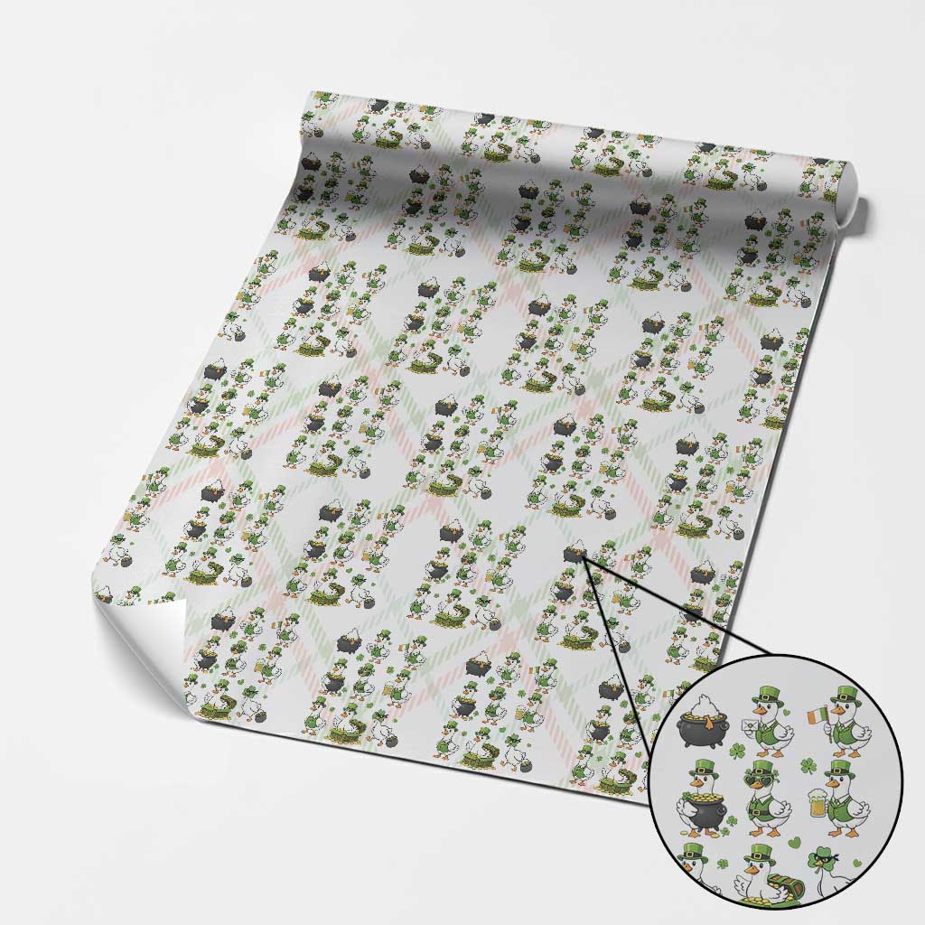 St Patricks Day Goose Crew Irish Celebration Wrapping Paper Roll TS12 Christmas Plaid Print Your Wear