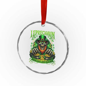 St Patricks Day Horror Leprechaun Crystal Glass Ornament Your Luck Just Ran Out Creepy St Pattys Day TS11 Print Your Wear