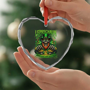 St Patricks Day Horror Leprechaun Heart Crystal Glass Ornament Your Luck Just Ran Out Creepy St Pattys Day TS11 Print Your Wear