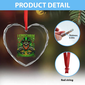 St Patricks Day Horror Leprechaun Heart Crystal Glass Ornament Your Luck Just Ran Out Creepy St Pattys Day TS11 Print Your Wear