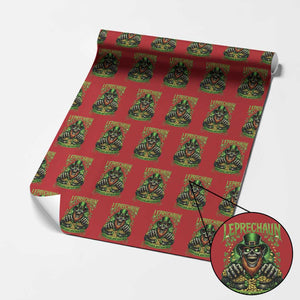St Patricks Day Horror Leprechaun Wrapping Paper Roll Your Luck Just Ran Out Creepy St Pattys Day TS11 Red Print Your Wear