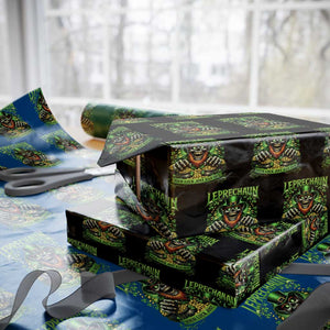 St Patricks Day Horror Leprechaun Wrapping Paper Roll Your Luck Just Ran Out Creepy St Pattys Day TS11 Black Print Your Wear
