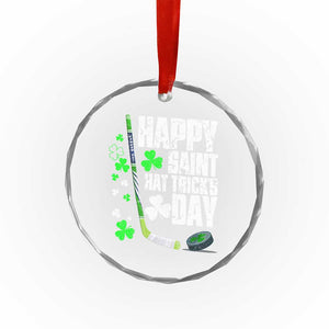 St. Patrick's Day Ice Hockey Crystal Glass Ornament Happy Saint Hat Trick's Lucky Shamrocks TS02 Print Your Wear