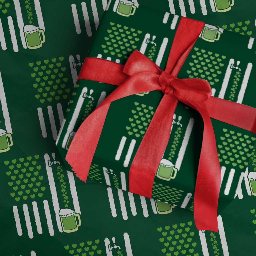 St Patricks Day Irish American Pride Gift Wrapping Paper Roll TS12 Green Print Your Wear