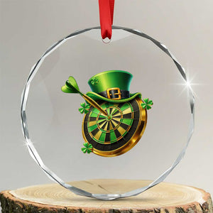 St Patricks Day Irish Darts Board Celebration Gift Crystal Glass Ornament TS12 Transparent Glass 3'' Circle Print Your Wear
