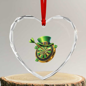 St Patricks Day Irish Darts Board Celebration Gift Heart Crystal Glass Ornament TS12 Transparent Glass 3'' Heart Print Your Wear