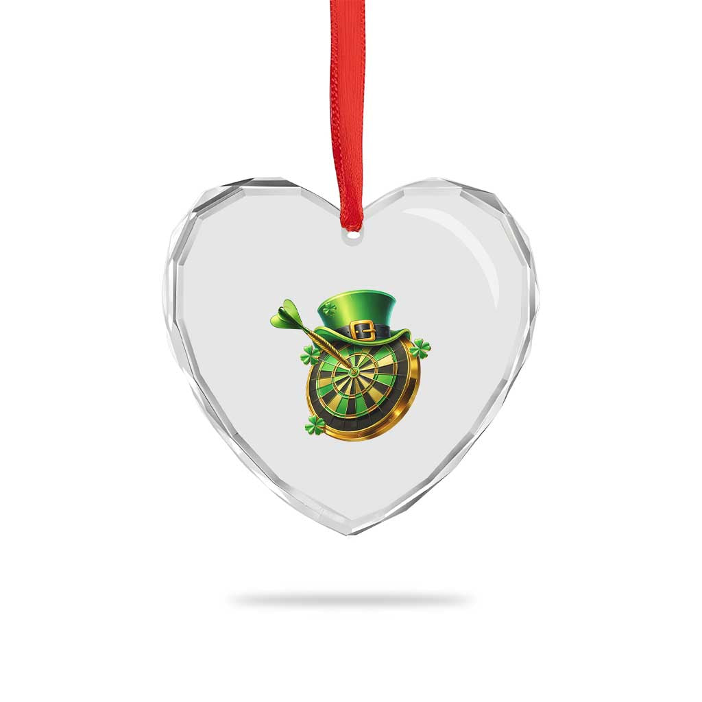 St Patricks Day Irish Darts Board Celebration Gift Heart Crystal Glass Ornament TS12 Print Your Wear