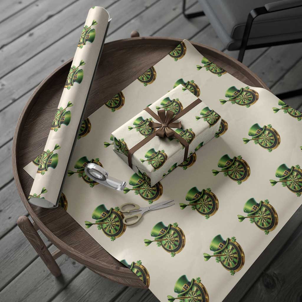 St Patricks Day Irish Darts Board Celebration Gift Wrapping Paper Roll TS12 Beige Print Your Wear