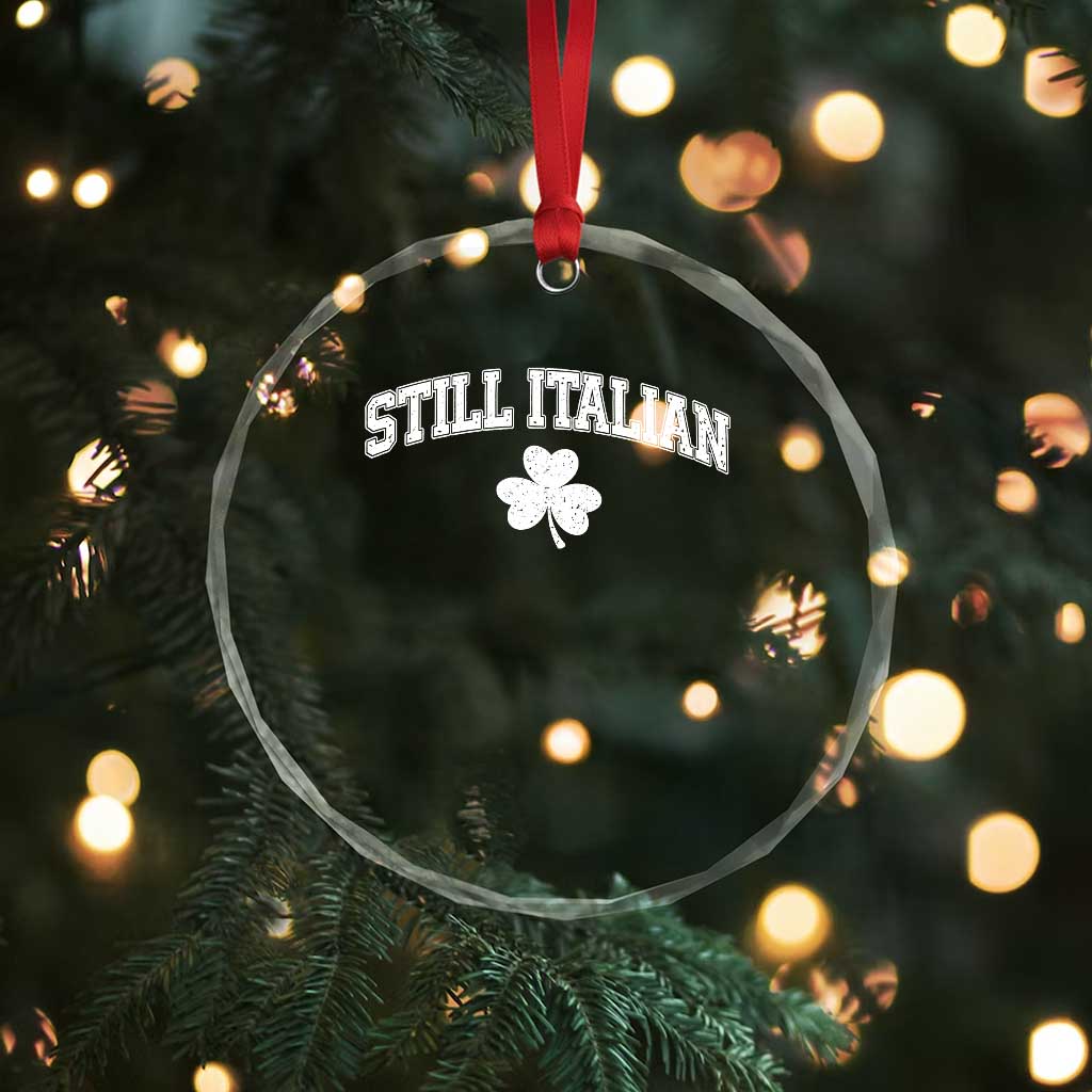 St Patricks Day Italian Crystal Glass Ornament Funny Retro Varsity Sporty Style Shamrock TS10 Print Your Wear