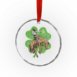 St Patrick's Day Lucky Cowboy Crystal Glass Ornament Retro Vintage Clover - Print Your Wear