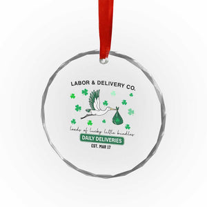 St Patrick's Day Lucky L&D Nurse Crystal Glass Ornament Labor And Delivery Shamrock TS02 Print Your Wear
