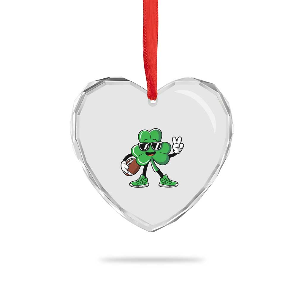 St Patrick's Day Lucky Shamrock Football Heart Crystal Glass Ornament Sport Lover Gift TS02 Print Your Wear