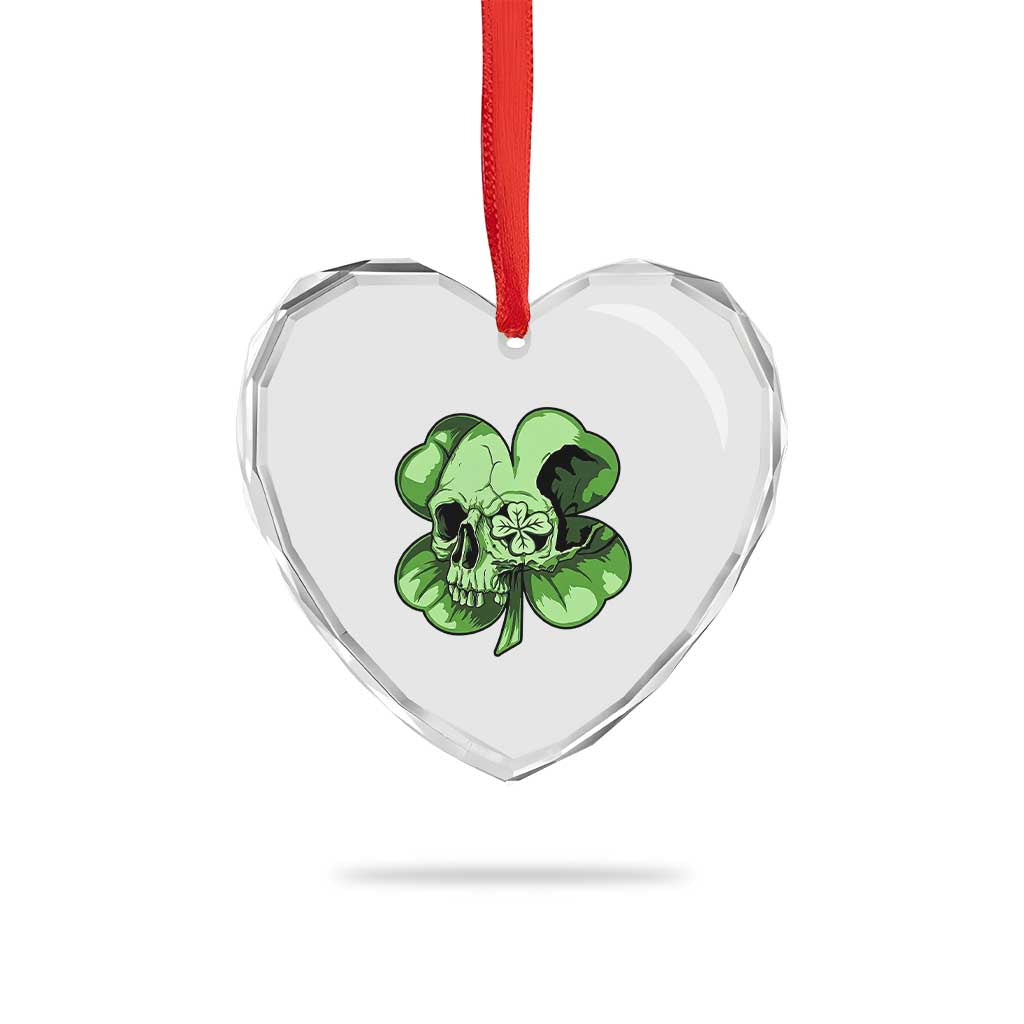 St Patricks Day Lucky Shamrock Skull Gift Heart Crystal Glass Ornament TS12 Print Your Wear