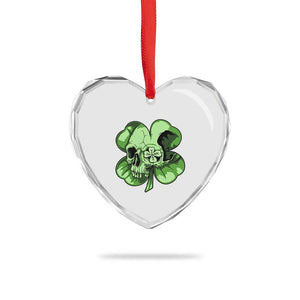 St Patricks Day Lucky Shamrock Skull Gift Heart Crystal Glass Ornament TS12 Print Your Wear