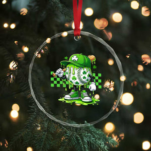 St Patricks Day Shamrock Baseball Player Gift Crystal Glass Ornament TS12 Print Your Wear