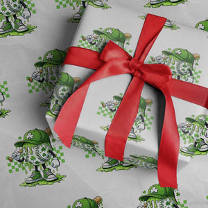 St Patricks Day Shamrock Baseball Player Gift Wrapping Paper Roll TS12 White Print Your Wear