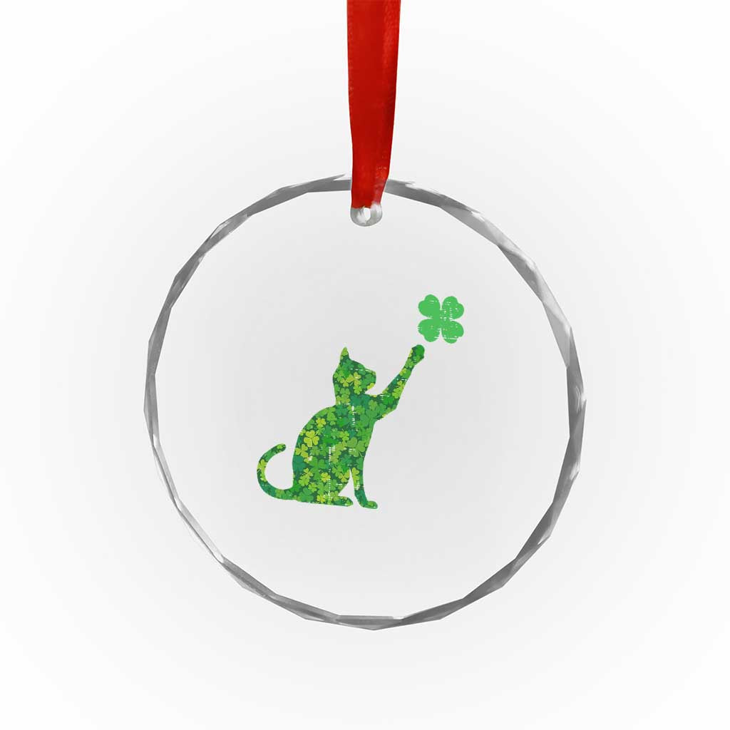 St Patricks Day Shamrock Cat Crystal Glass Ornament Saint Pattys Cats Lover TS02 Print Your Wear