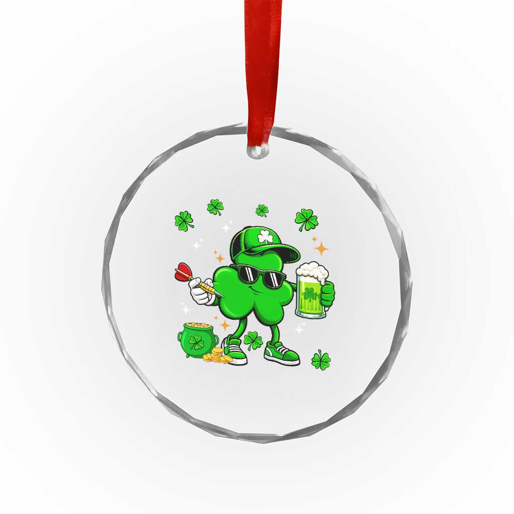 St Patricks Day Shamrock Darts And Beer Lover Gift Crystal Glass Ornament TS12 Print Your Wear