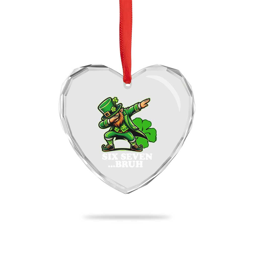 St Patricks Day Six Seven Bruh Heart Crystal Glass Ornament Leprechaun 67 Meme Irish Ireland Lucky Shamrocks TS10 Print Your Wear