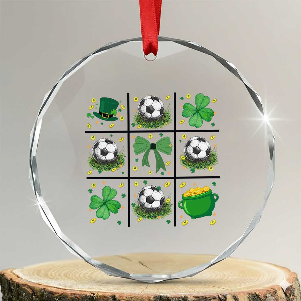 St Patricks Day Soccer Crystal Glass Ornament Irish Pride Gift TS12 Transparent Glass 3'' Circle Print Your Wear