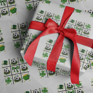 St Patricks Day Soccer Wrapping Paper Roll Irish Pride Gift TS12 White Print Your Wear