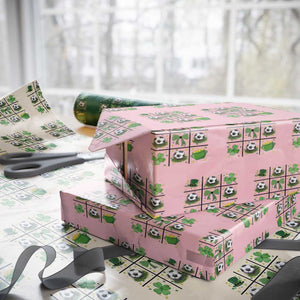 St Patricks Day Soccer Wrapping Paper Roll Irish Pride Gift TS12 Light Pink Print Your Wear
