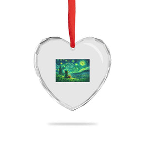 St Patricks Day Starry Night Leprechaun Shamrock Van Gogh Heart Crystal Glass Ornament TS14 Print Your Wear