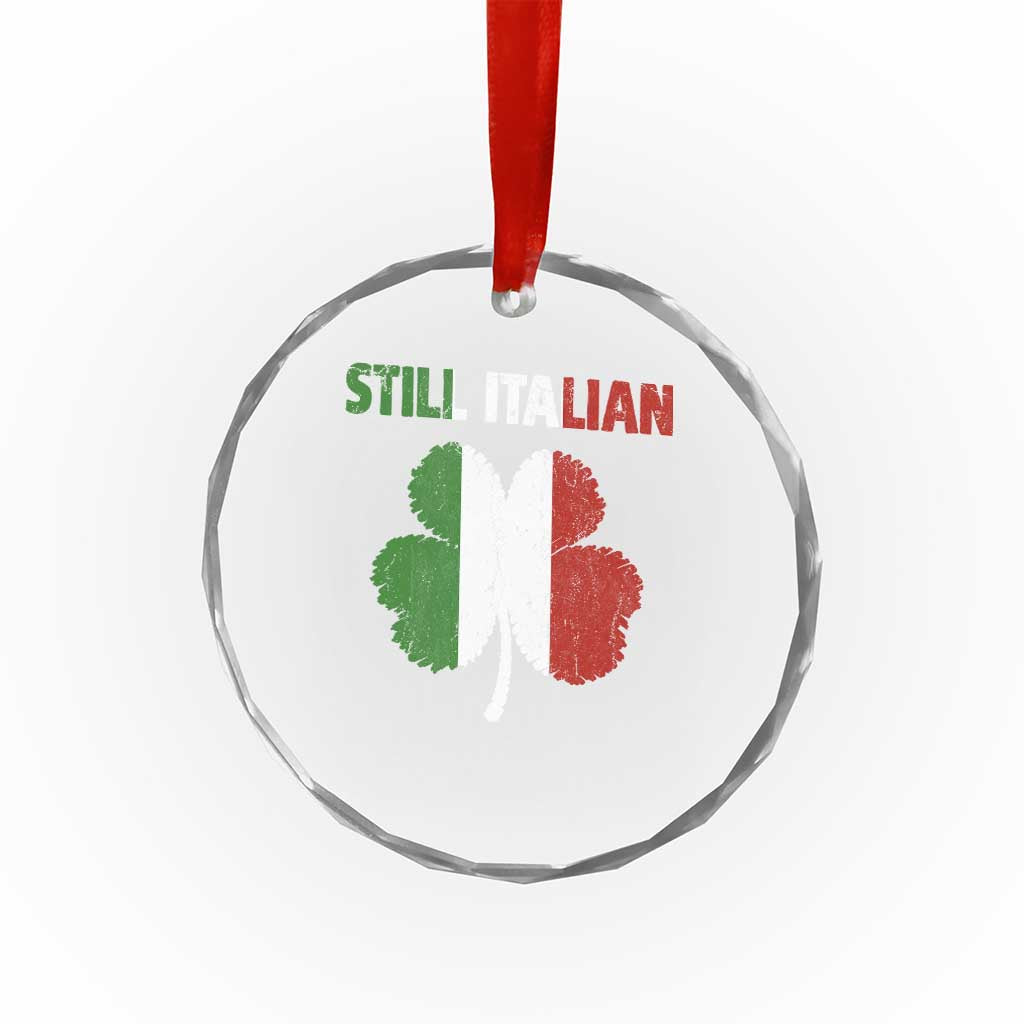 St Patricks Day Still Italian Crystal Glass Ornament Funny Retro Shamrock Italy Flag TS10 Print Your Wear