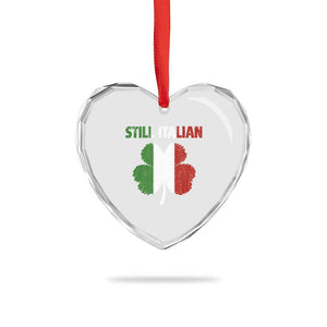 St Patricks Day Still Italian Heart Crystal Glass Ornament Funny Retro Shamrock Italy Flag TS10 Print Your Wear