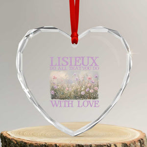 St Therese of Lisieux Heart Crystal Glass Ornament Catholic Saint Gift for Girls Orthodox Christian TS10 Transparent Glass 3'' Heart Print Your Wear