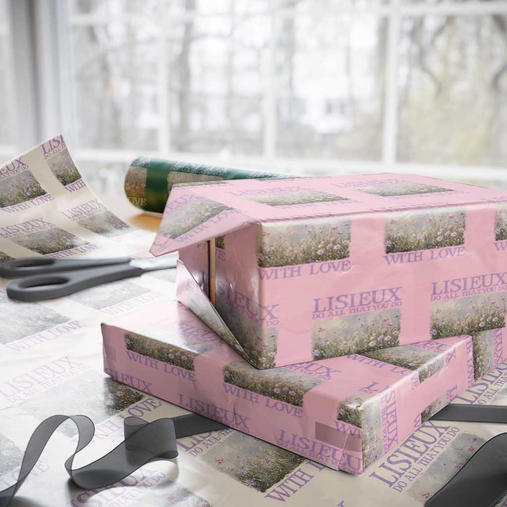 St Therese of Lisieux Wrapping Paper Roll Catholic Saint Gift for Girls Orthodox Christian TS10 Light Pink Print Your Wear
