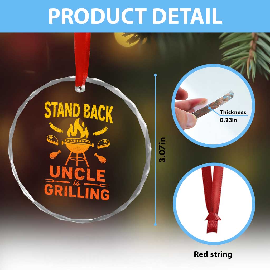 Stand Back Uncle Is Grilling Crystal Glass Ornament Funny Fathers Day BBQ TS10 Print Your Wear